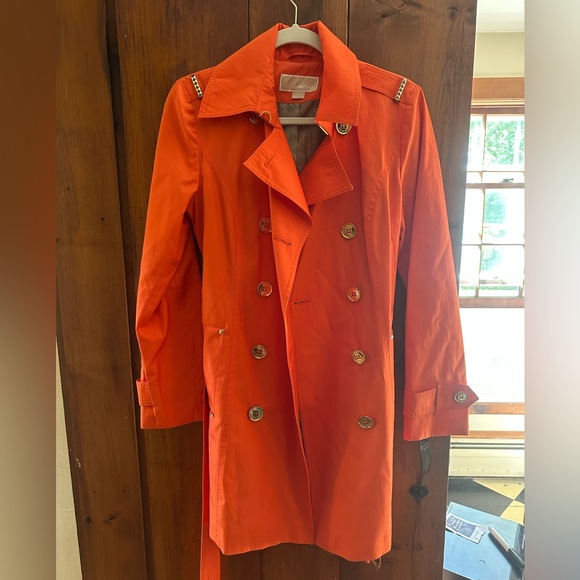 MICHAEL Michael Kors Jackets & Blazers - Michael Michael Kors Orange Trench Sz S
